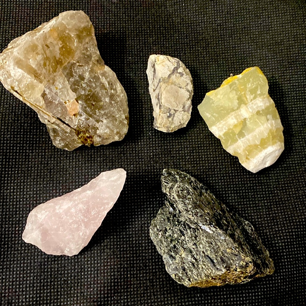 Vintage Madagascar Genuine Healing Spiritual Crystals - set of 5